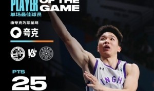 25分5板4助！清华大学后卫石奎连续两场当选全场最佳球员